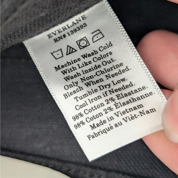 Everlane Regular Fit Mid Rise Skinny Jeans Button Fly Pockets Black Size 28 - Picture 6 of 12
